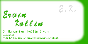 ervin kollin business card
